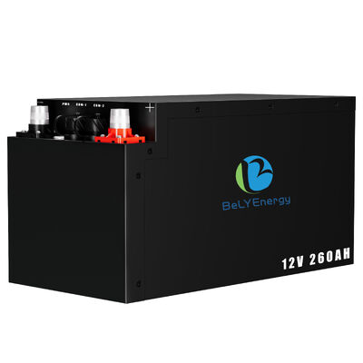 H8 DIN কেস 12V260Ah লিথিয়াম আয়রন ফসফেট ব্যাটারি আন্ডারসিট আরভি মোটরহ্যাম ক্যাম্পের জন্য ডিজাইন করা