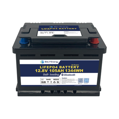 কেনা RV LiFePO4 শক্তি সঞ্চয় করার জন্য ব্যাটারি 12V 105AH BT এবং স্ব-তাপীকরণ সহ online manufacture