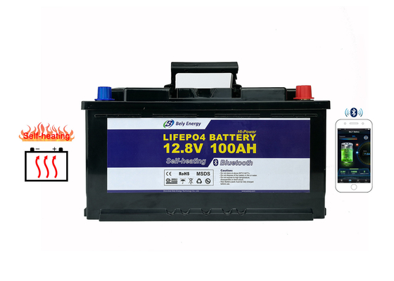 কেনা 1280Wh ব্লুটুথ লিথিয়াম ব্যাটারি 100ah 12v Lifepo4 মোটরহোমের জন্য গভীর সাইকেল ব্যাটারি online manufacture