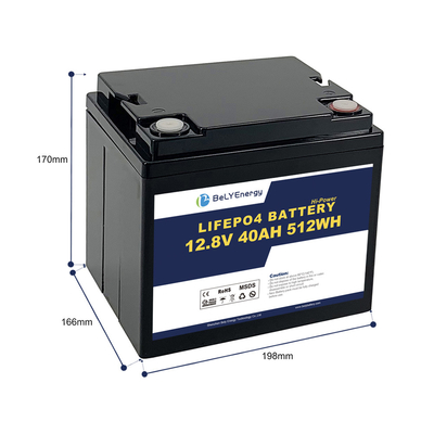 বেলি এনার্জি 12V 40AH LiFePo4 ব্যাটারি হালকা ওজন ইউপিএস / ইভি / ইয়ট জন্য
