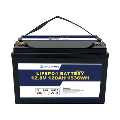 রিচার্জযোগ্য লাইফপো ব্যাটারি 12v 120ah 1536 Wh হালকা ওজন জন্য আরভি মোটরহোম ক্যাম্পার