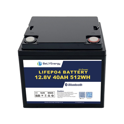 ক্ষমতা 12.8V 40Ah ব্লুটুথ লিথিয়াম ব্যাটারি আইপি 65 কেস সুরক্ষা 512Wh শক্তি