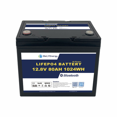 শক্তি LiFePO4 লিথিয়াম ব্যাটারি 12V80Ah ওভার ভোল্টেজ সুরক্ষা 14.6V