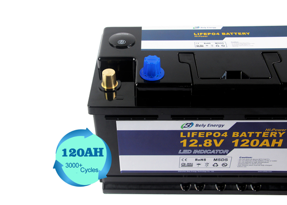 12 ভোল্ট 120Ah Lifepo4 নেতৃত্বে হালকা লিথিয়াম ব্যাটারি 12V গভীর চক্র রিচার্জেবল ব্যাটারি