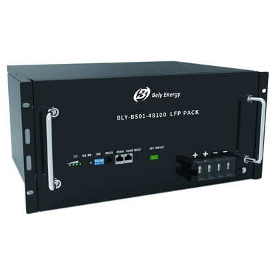 CAN RS485 কমিউনিকেশন LiFePO4 টেলিকম ব্যাটারি ব্যাঙ্ক 48V 100Ah LCD সহ